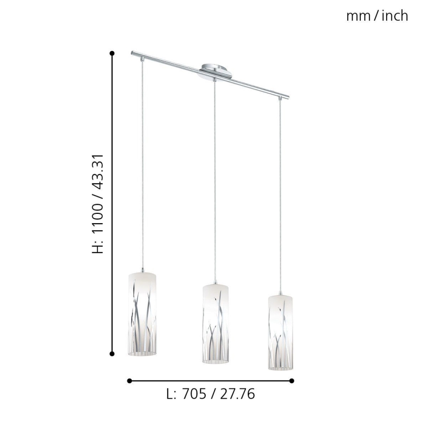 Eglo - Lampa wisząca 3xE27/60W/230V