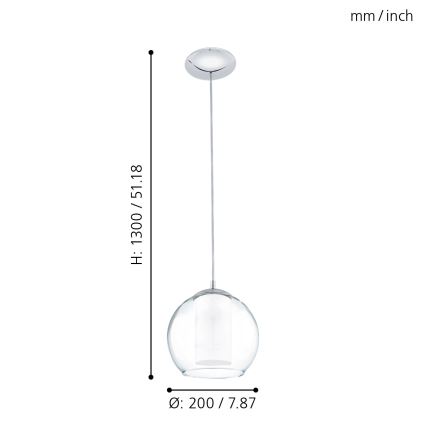 Eglo - Lampa wisząca 1xE27/60W
