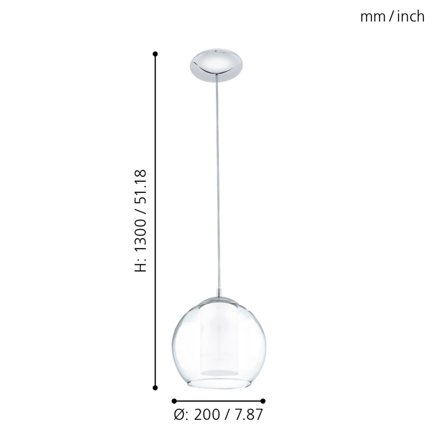 Eglo - Lampa wisząca 1xE27/60W