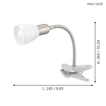 Eglo 92932 - Lampa LED z klipsem DAKAR 3 1xE14/4W/230V