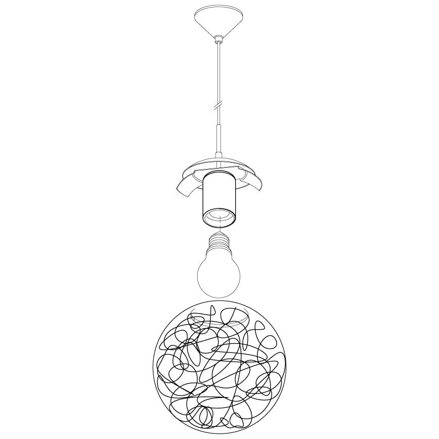 Eglo - Lampa wisząca 1xE27/60W/230V