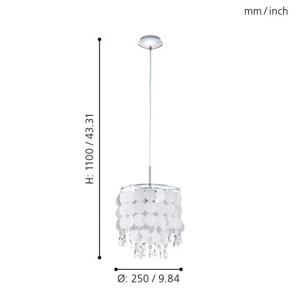 Eglo - Lampa wisząca 1xE27/60W/230V