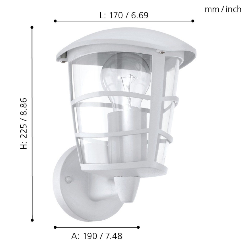 Eglo - LED Kinkiet zewnętrzny 1xE27/8,5W/230V IP44