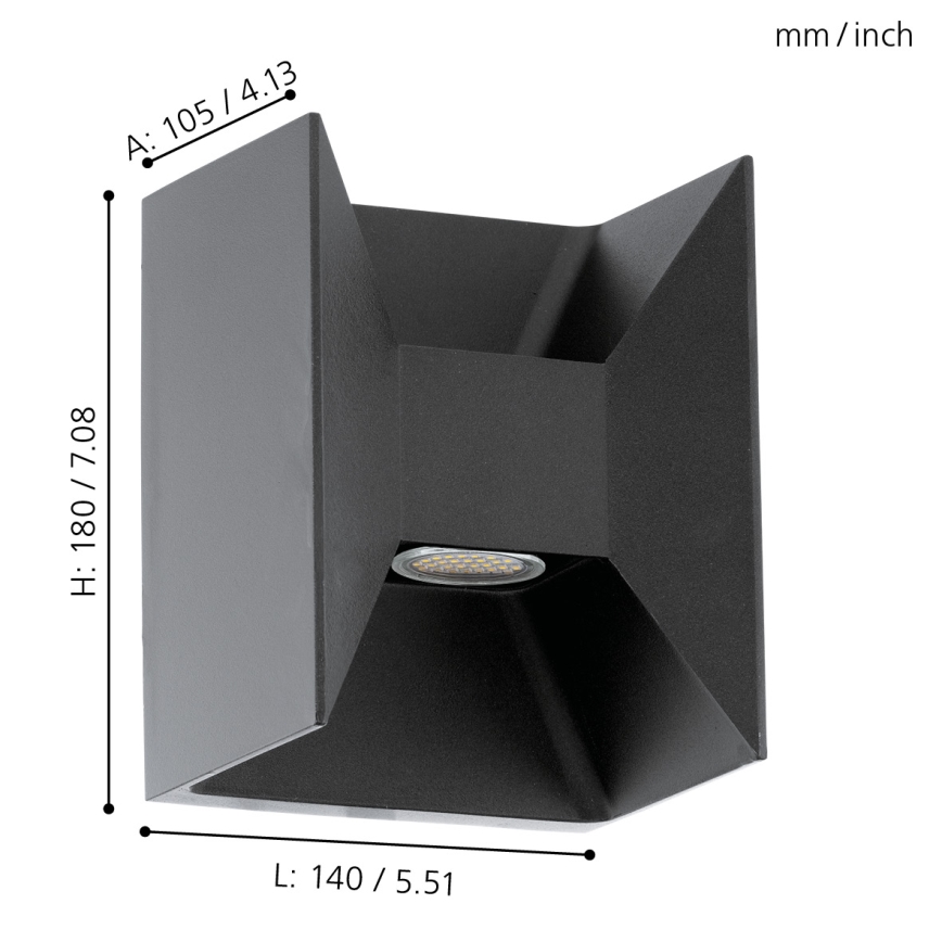 Eglo - LED lampa  zewnętrzna 2xLED/2,5W/230V