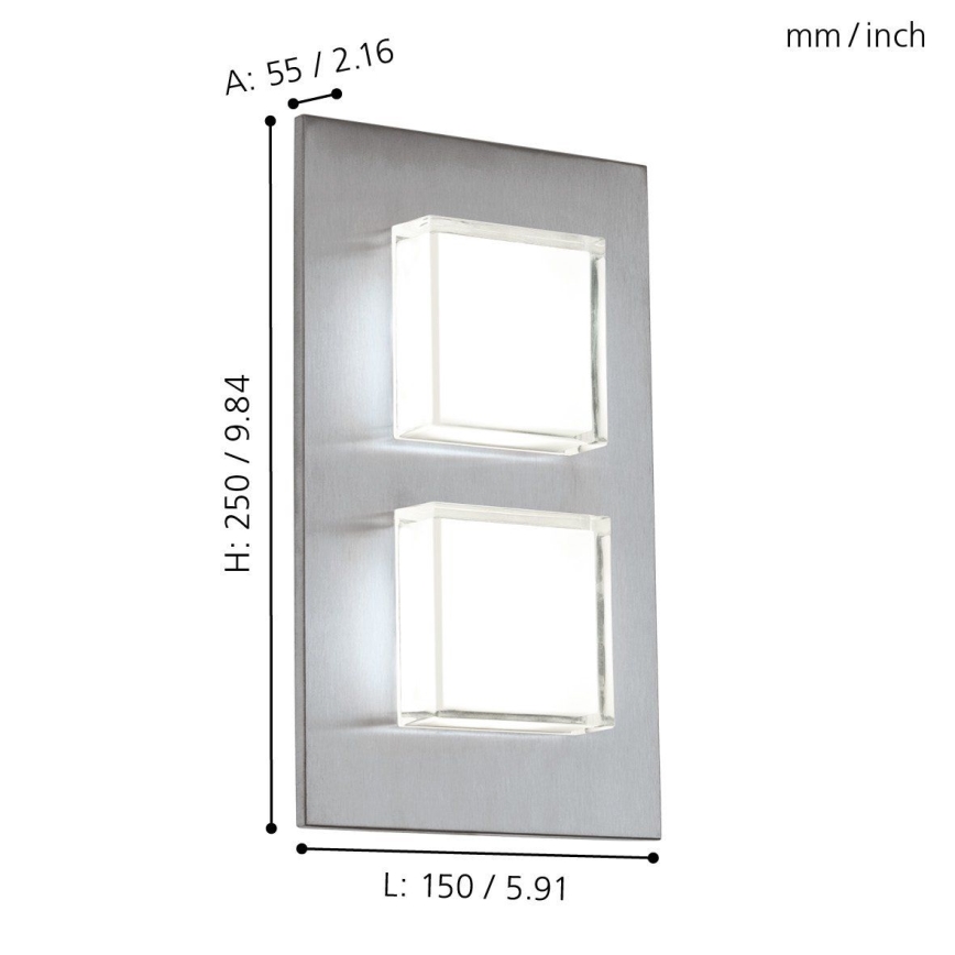 Eglo 93365 - LED kinkiet zewnętrzny PIAS 2xLED/2,5W/230V