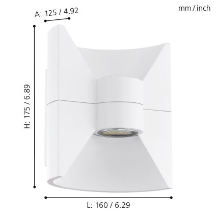 Eglo 93367 - Kinkiet  LED  REDONDO Biały  2xLED-SMD/2,5W/230V