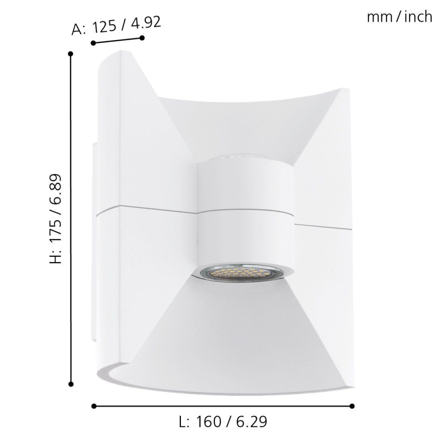 Eglo 93367 - Kinkiet  LED  REDONDO Biały  2xLED-SMD/2,5W/230V