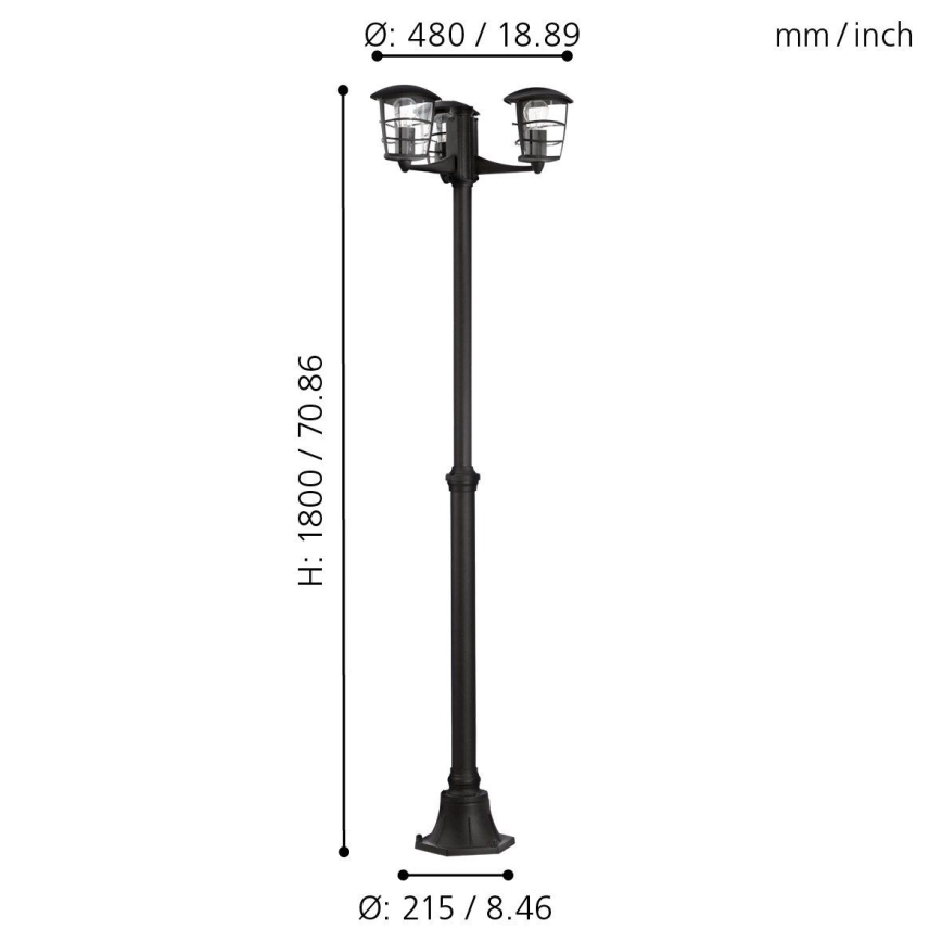Eglo 93409 - Lampa zewnętrzna ALORIA 3xE27/60W/230V IP44