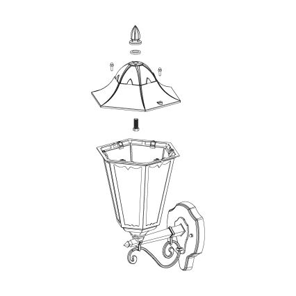 Eglo - Zewnętrzna lampa ścienna 1xE27/60W/230V IP44