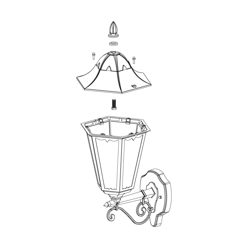 Eglo - Zewnętrzna lampa ścienna 1xE27/60W/230V IP44