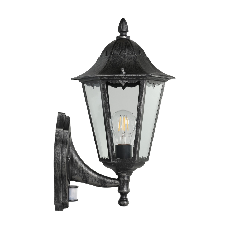 Eglo - Kinkiet zewnętrzny z czujnikiem ruchem 1xE27/60W/230V