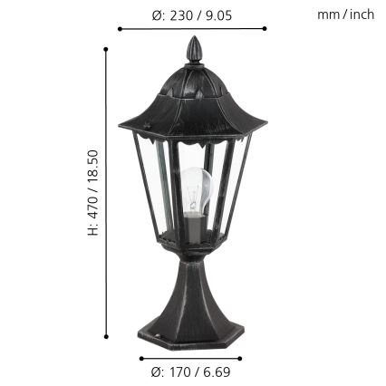 Eglo - Lampa zewnętrzna 1xE27/60W/230V