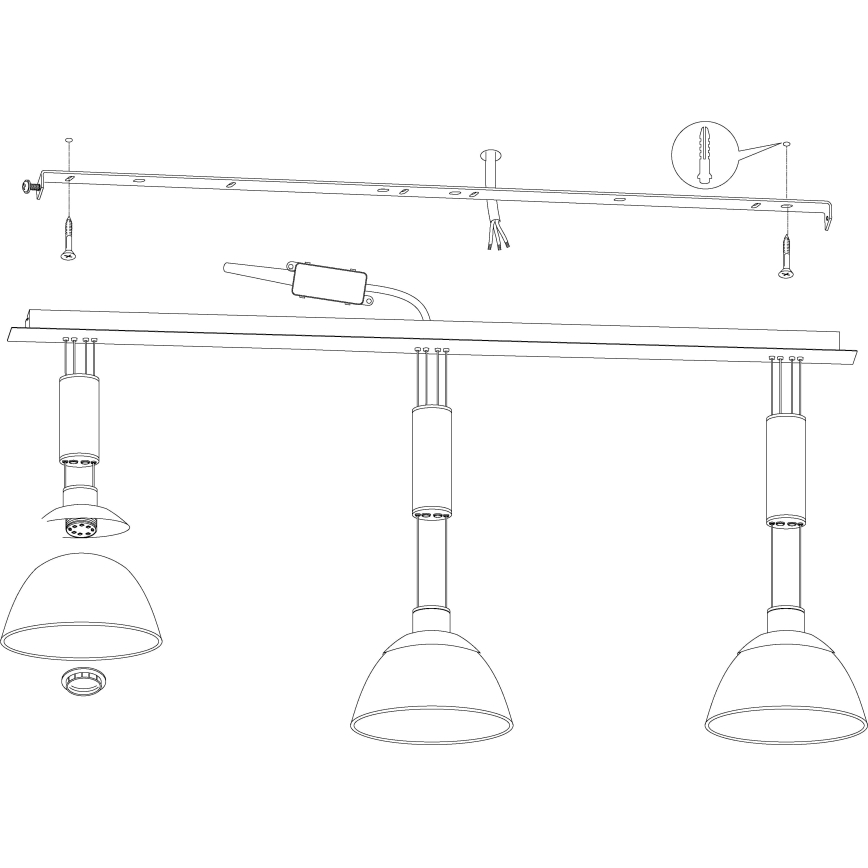 Eglo 93468 - LED lampa wisząca MONTEFIO 3xLED/6W/230V
