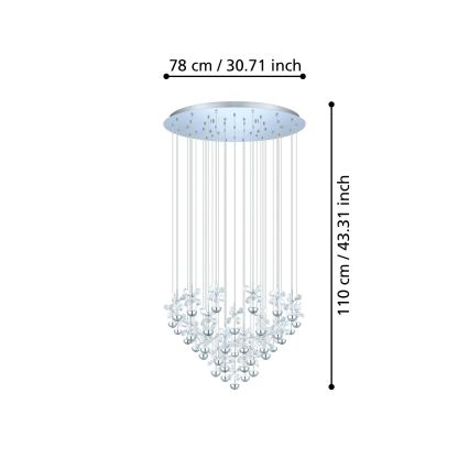Eglo 93661 - Żyrandol LED na linkach PIANOPOLI LED/107,5W/230V