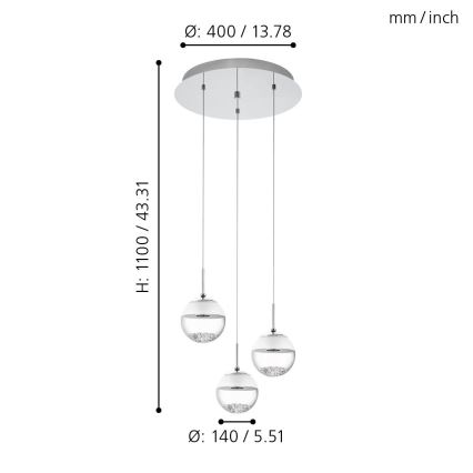 Eglo - Żyrandol LED 3xLED/5W/230V