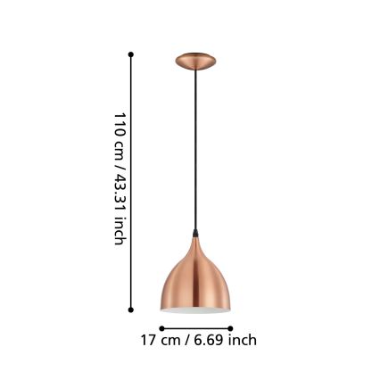 Eglo - Lampa wisząca 1xE27/60W/230V