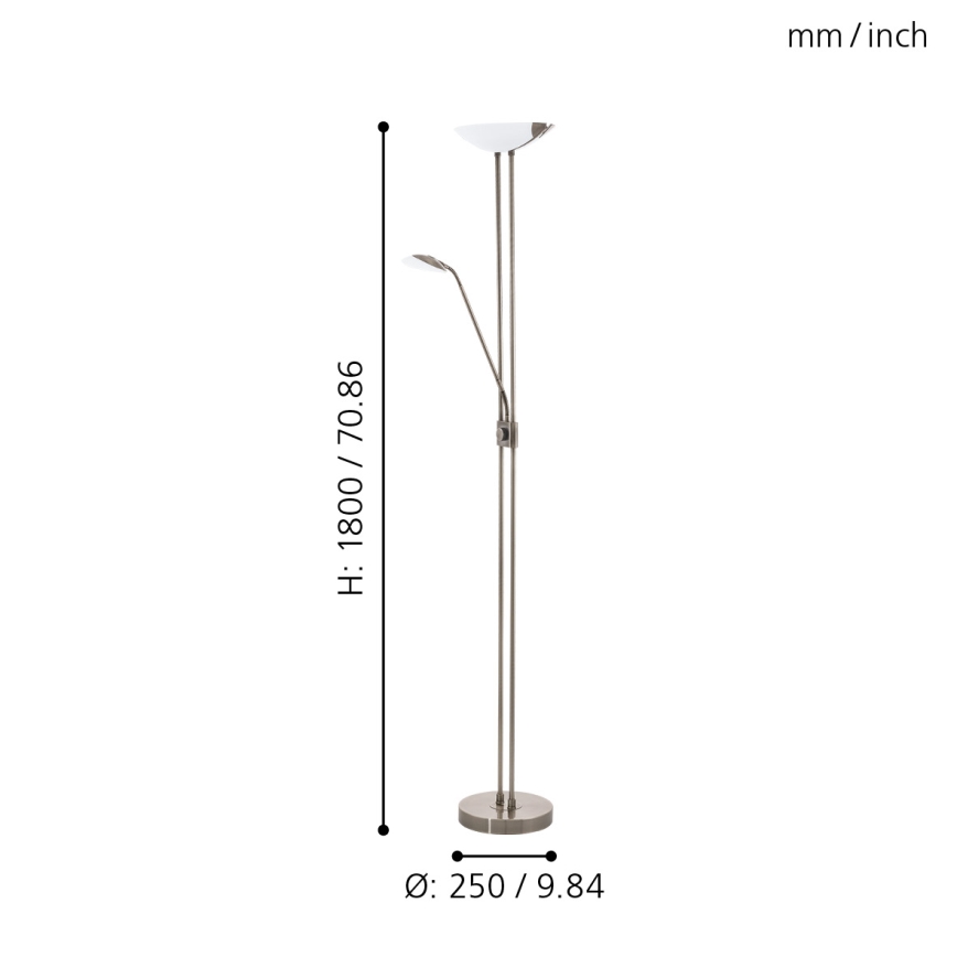 Eglo - LED Lampa podłogowa ściemnialna LED/20W + LED/2,5W brąz