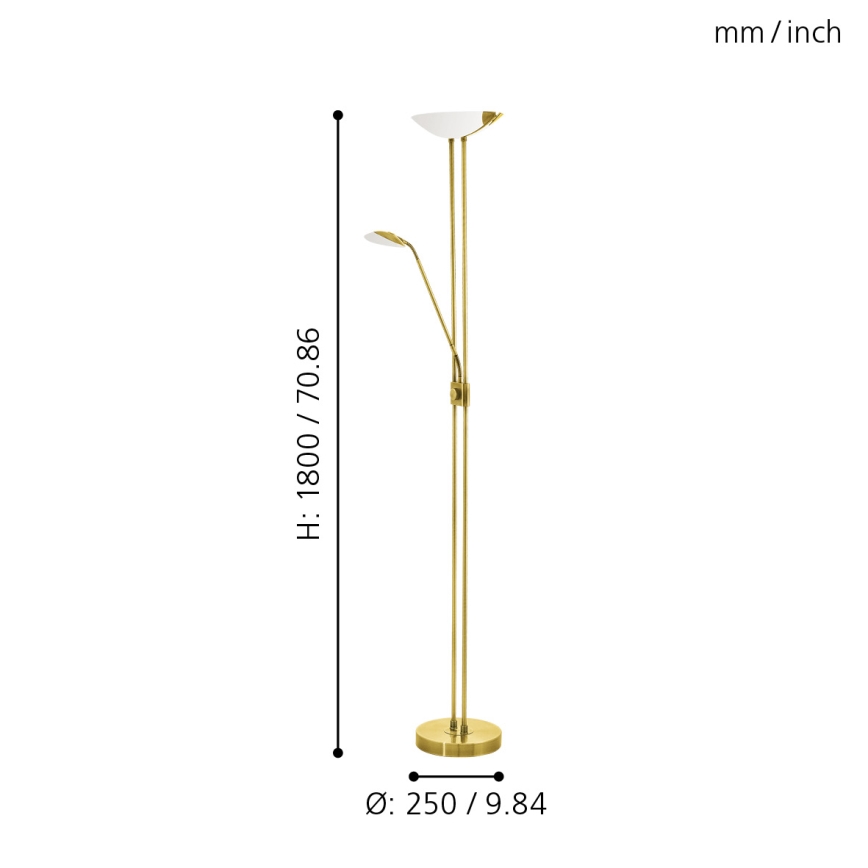 Eglo - LED Ściemnialna lampa podłogowa LED/20W + LED/2,5W