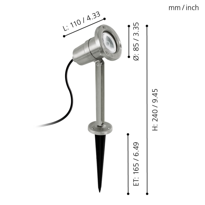 Eglo - LED lampa  zewnętrzna 1xGU10/5W/230V