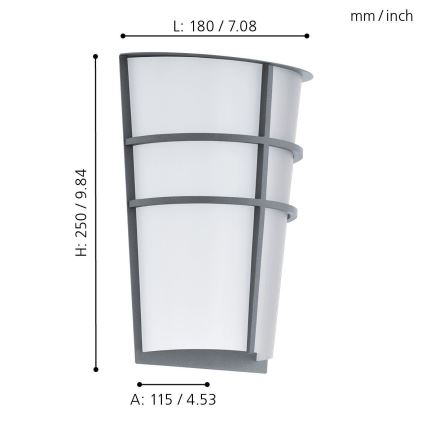 Eglo 94137 - LED lampa zewnętrzna BREGANZO 2xLED/2,5W/230V IP44