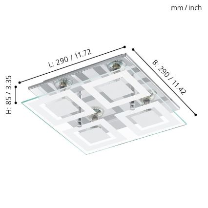 Eglo - LED Lampa sufitowa 4xGU10-LED/3W/230V