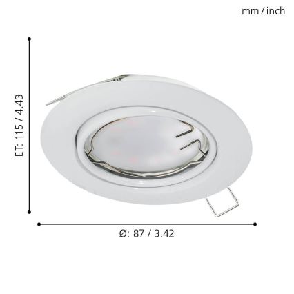 Eglo - LED Oprawa wpuszczana 1xGU10-LED/5W/230V