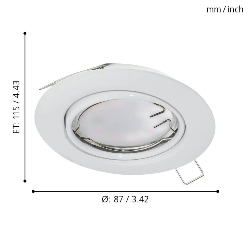 Eglo - LED Oprawa wpuszczana 1xGU10-LED/5W/230V