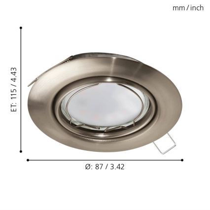 Eglo - LED Oprawa wpuszczana 1xGU10-LED/5W/230V