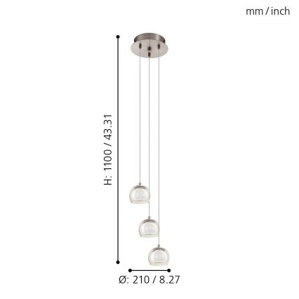 Eglo - LED lampa wisząca 3xLED/3,3W/230V