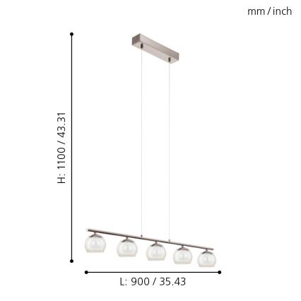 Eglo 94319 - LED Lampa wisząca ASCOLESE 5xLED/3,3W/230V