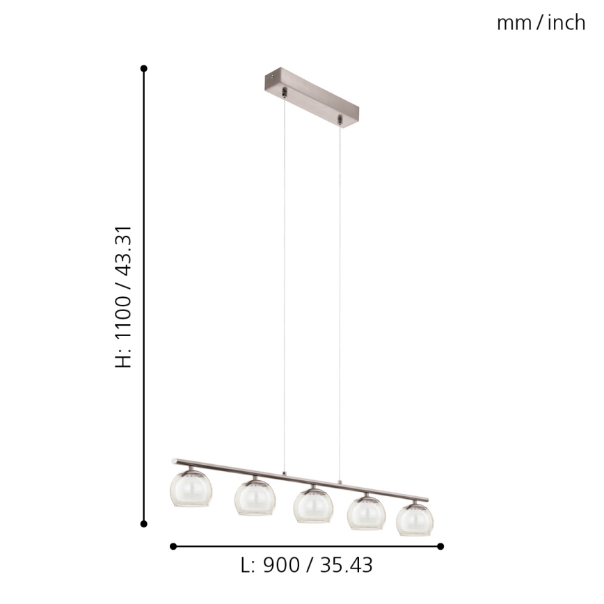 Eglo 94319 - LED Lampa wisząca ASCOLESE 5xLED/3,3W/230V