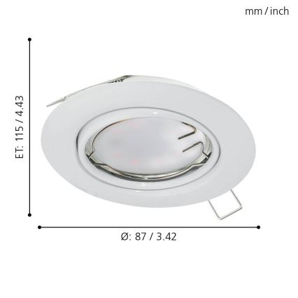 Eglo - ZESTAW 3x opraw sufitowych LED PENETO 1xGU10-LED/5W/230V