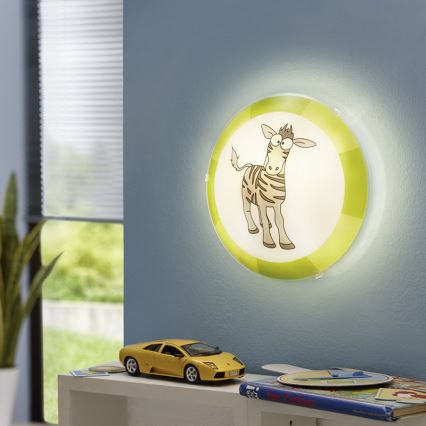 Eglo 94458 - Plafon dziecięcy BIUBIU 1xE27/60W/230V zebra
