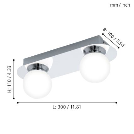 Eglo - LED Oświetlenie łazienkowe 2xLED/3,3W/230V