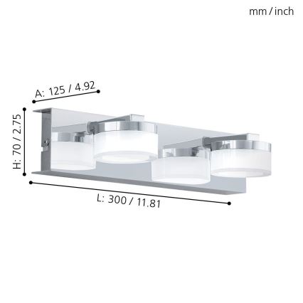 Eglo - LED kinkiet łazienkowy 2xLED/4,5W/230V