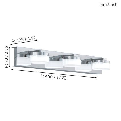 Eglo - LED kinkiet łazienkowy 3xLED/4,5W/230V