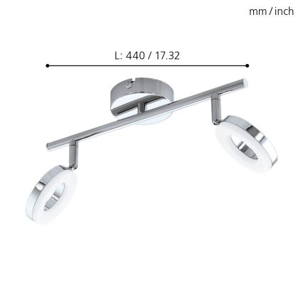 Eglo 94757 - LED Oświetlenie łazienkowe GONARO 2xLED/3,8W/230V