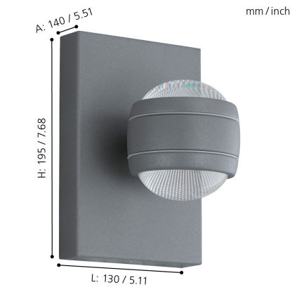 Eglo - LED Oświetlenie zewnętrzne 2xLED/3,7W/230V