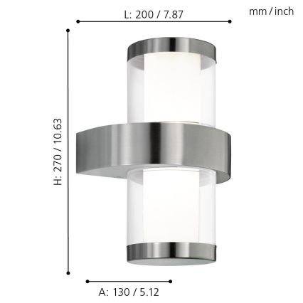 Eglo - Kinkiet zewnętrzny 2xLED/3,7W/230V IP44