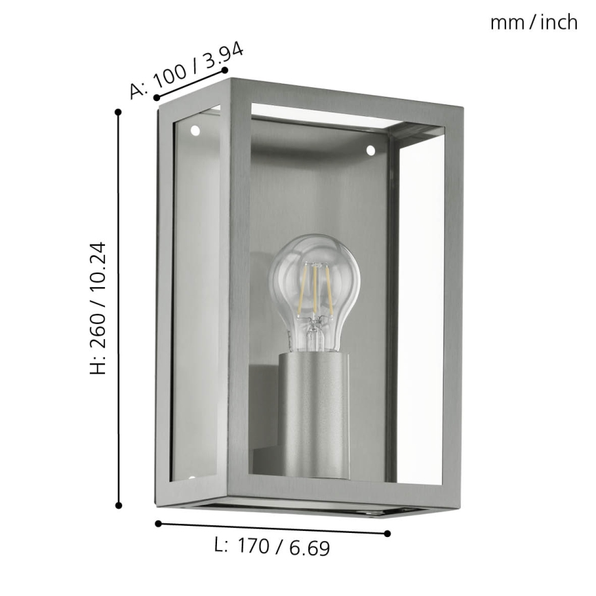 Eglo - Oświetlenie zewnętrzne 1xE27/60W/230V IP44
