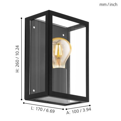 Eglo - Oświetlenie zewnętrzne 1xE27/60W/230V