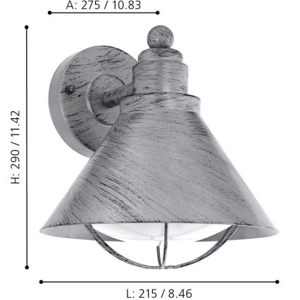 Eglo 94859 - Oświetlenie zewnętrzne BARROSELA 1xE27/40W/230V IP44