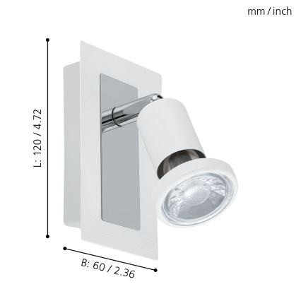 Eglo - LED Reflektor punktowy 1xGU10-LED/5W/230V