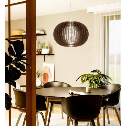 Eglo 95026 - Lampa wisząca na lince STELLATO 1xE27/60W/230V, śr. 70 cm, brązowa