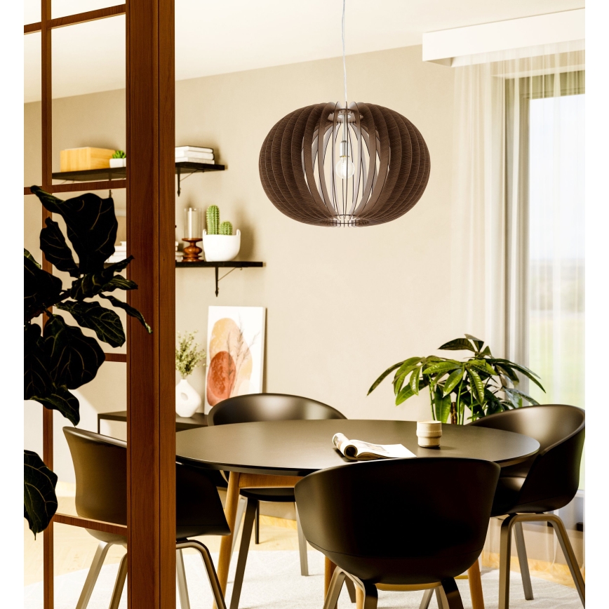 Eglo 95026 - Lampa wisząca na lince STELLATO 1xE27/60W/230V, śr. 70 cm, brązowa