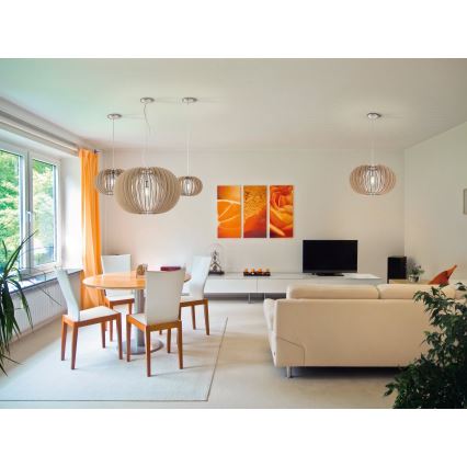 Eglo 95042 - Żyrandol na lince STELLATO 1xE27/60W/230V śr. 70 cm beżowy