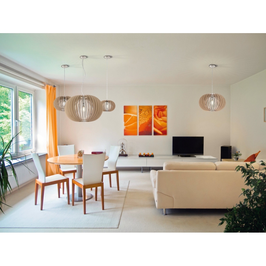 Eglo 95042 - Żyrandol na lince STELLATO 1xE27/60W/230V śr. 70 cm beżowy