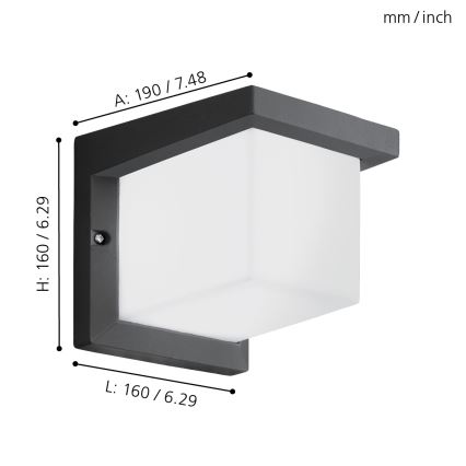 Eglo - Kinkiet zewnętrzny LED/10W/230V