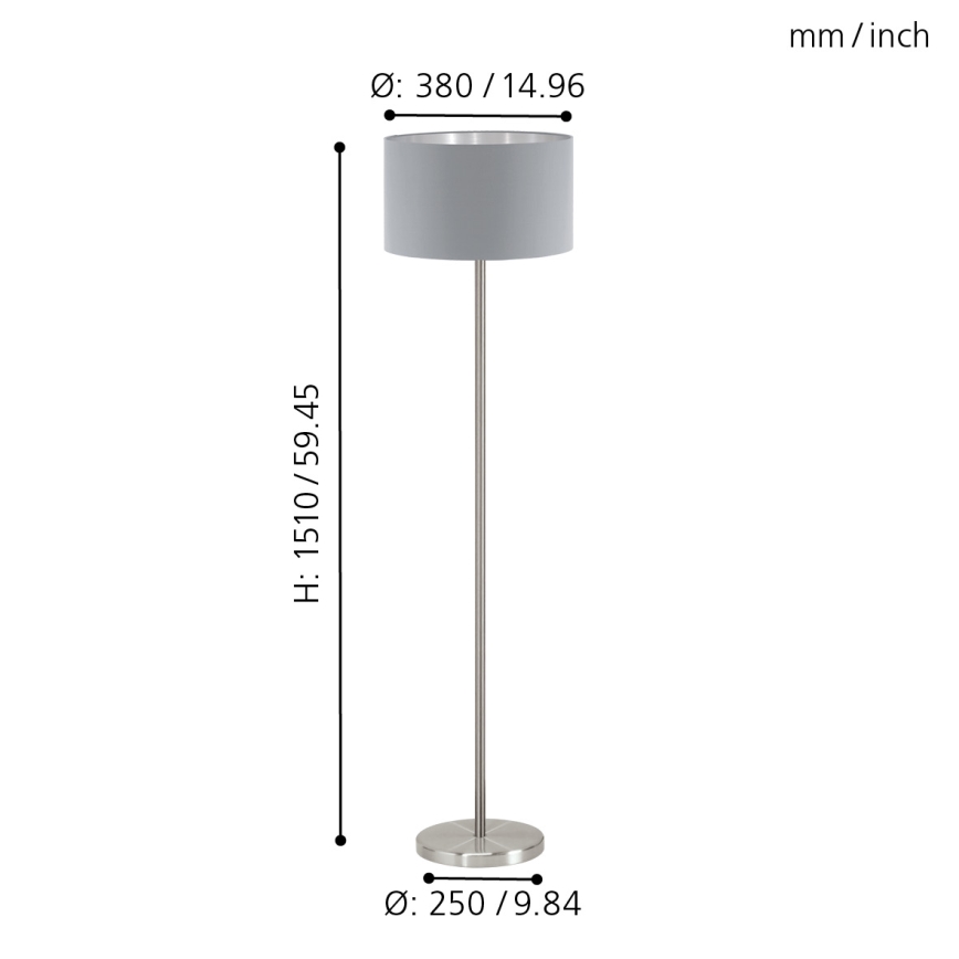 Eglo - Lampa podłogowa 1xE27/60W/230V
