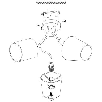 Eglo - Lampa sufitowa 3xE14/40W/230V